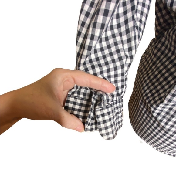 Ralph Lauren Womans Gingham Button Up Collared Shirt 3X Black & White - Picture 5 of 8